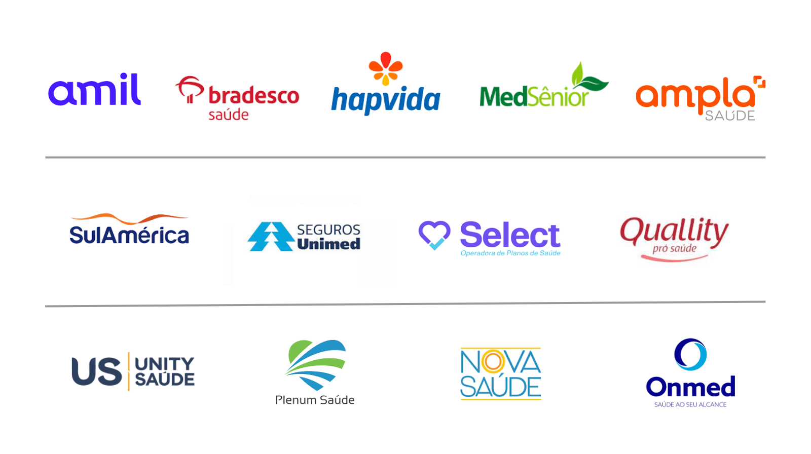Operadoras de planos de saúde que trabalhamos